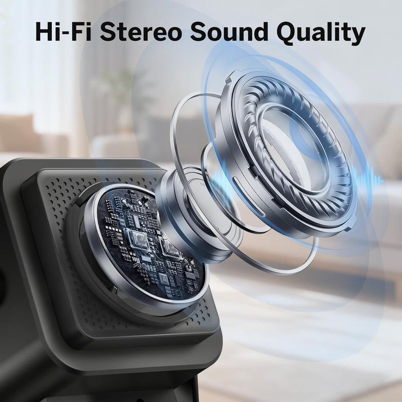 Wireless Induction Speaker 5-in-1 Bluetooth Speaker with Phone Stand,Stereo Sound, 5000mAh Rechargeable, 8 RGB Ambient Light, 360 Adjustable Holder for iPhone/Android/iPad,Gifts for Men Women