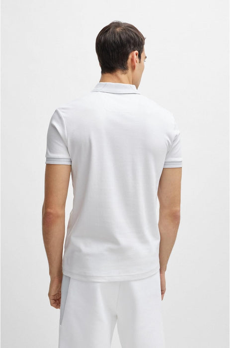 BOSS Men's Paule 1 Slim-Fit Interlock Cotton Polo Shirt with Mesh Logo
