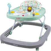 The Moon Brand Drive Height Adjustable Baby/Child Walker With Removable Music Tray And Toys-Soft Cushion-Learning Seat Suitable From 6- 18 Months - Pink Forest - Gray