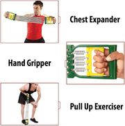 Sky land Chest Expander with 5 Springs | Adjustable Steel Springs with Steel Chrome Plating for Increased Resistance | Multi-Function, Lightweight, Portable & Compact