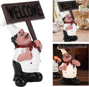 BTER Chef Sculpture Decoration, Home Kitchen Decor Figurines, Fat Chef Decorative Decor for Restaurant