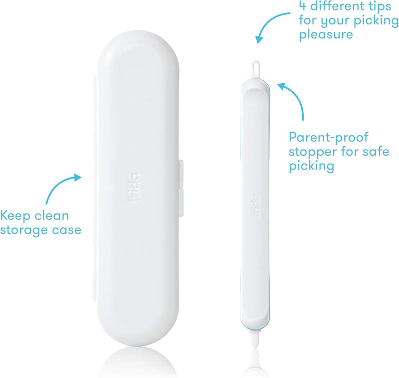 Frida Baby 3-in-1 Nose, Nail + Ear Picker [2 Count] by Frida Baby The Makers of NoseFrida The SnotSucker, Safely Clean Baby's Boogers, Ear Wax & More