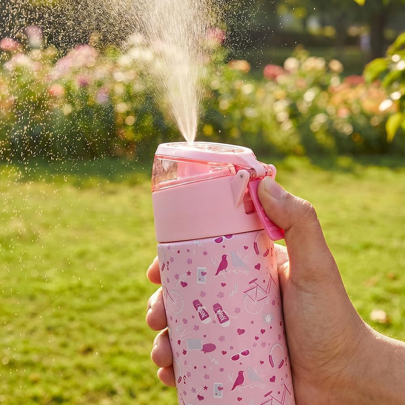 Insulated Stainless Steel Water Bottle w/Spray, Life 640ml - Pink