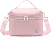 Insulated Lunch Bags for Women Cooler Bag Lightweight Nylon Waterproof Lunch Box For Work - Medium(normal) Pink