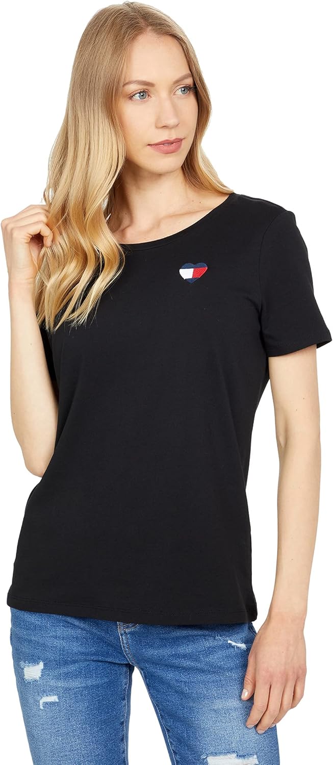 womens Short Sleeve Graphic T-Shirt T-Shirt - Black Heart