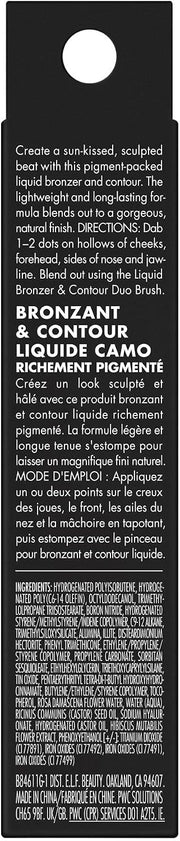 e.l.f. Camo Liquid Bronzer & Contour, Silky Highly Pigmented Formula, Creates a Long-Lasting Bronzed Glow & Natural Look, Vegan & Cruelty-Free, 4 Light/Medium - 3 Light 29.57 ml (Pack of 1)