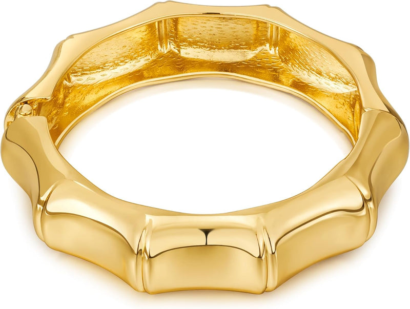 Teardrop Gold Cuff Bracelets for Women Adjustable 18K Gold Plated Chunky Open Cuff Bangle Bracelets Minimalist Thick Gold Wrist Cuff Bracelets - B Irregular Bangle