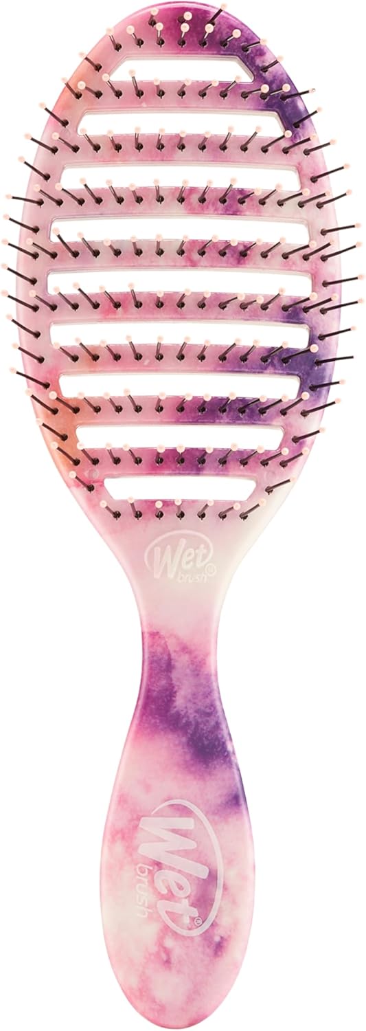 Wet Brush Speed Dry Hair Brush - Color Wash, Watermark - Vented Design and Ultra Soft HeatFlex Bristles Are Blow Dry Safe With Ergonomic Handle Manages Tangle and Uncontrollable Hair - Pain-Free