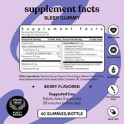 Sleep Gummies with 5mg Melatonin, Elderberry, Magnesium, L-Theanine, Chamomile and Lavender, Drug-Free Nighttime Sleep Aid, Vegan, Gluten Free, Gelatin Free, Non GMO, Berry Flavored (60 Count)