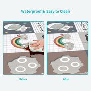 Skade SAKDE Baby Play Mat, Extra Large Folding Baby Crawling Mat, Waterproof Reversible Playmat Foam Anti-Slip Portable Kids Play Mat with Storage Bag for Infant, Toddler, 180 * 200 * 2 cm (White)