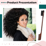 Geiserailie 3 Pcs Slick Back Hair Brush Set Bristle Brush Edge Control Teasing Comb for Women Black Hair(Black)