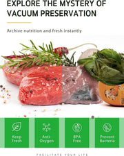 SKY-TOUCH 3 Rolls Vacuum Sealer Bags for Food, Thickened Puncture Prevention Food Saver BPA Free for Sous Vide cooking Microwave Freezer Storage (15x500cm, 22x500cm, 28x500cm)