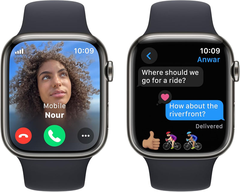 New Apple Watch Series 9 [GPS + Cellular 45mm] Smartwatch with Silver Stainless steel Case with Silver Milanese Loop One Size. Fitness Tracker, Blood Oxygen & ECG Apps, Water Resistant