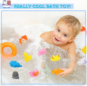 Chivao 50 Pcs Baby Bath Toys Bulk Infant Bath Toys Water Float Squeak Rubber Animal Toys Bathtub Pool Toy for Toddlers Kids Bath Time Shower Party Favors Birthday Gifts (Jungle Style)