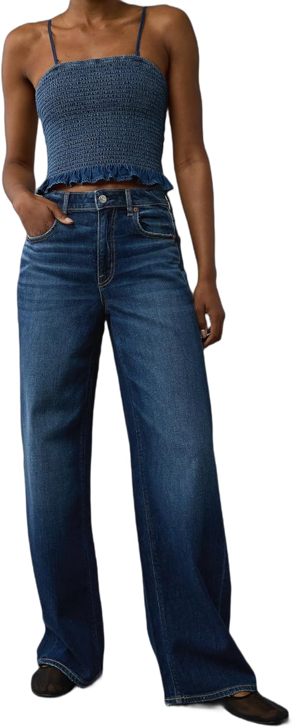 Womens Super Baggy Wide Leg Jeans (pack of 1) - Black