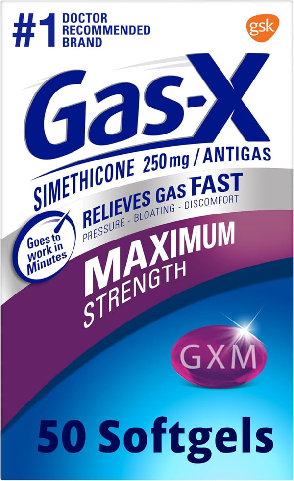 Gas-X Maximum Strength Gas Relief Softgels with Simethicone 250 mg - 50 Count