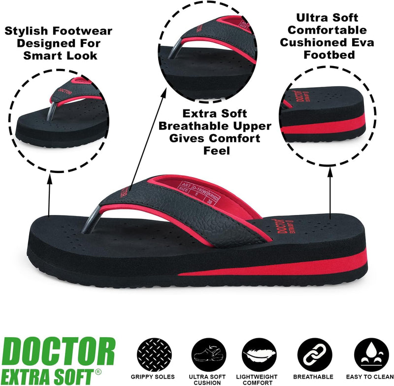 DOCTOR EXTRA SOFT Ortho Care Diabetic Orthopaedic Pregnancy Super Comfort Dr Flipflops and House Slippers For Women's and Girl's D-18