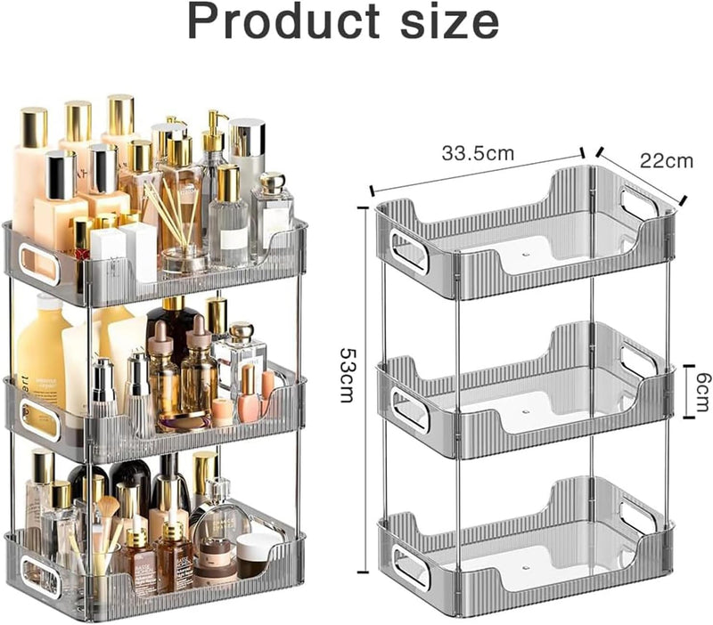 U-HOOME Bathroom Counter Organizer, Countertop Organizer and Storage,Bathroom Shelf Organizer,Cosmetics Skincare Shelf Organizer,Makeup Organizer Perfume for Dresser Vanity Tray, Spice Rack (Clean3)