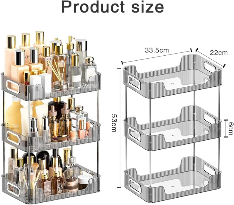 U-HOOME Bathroom Counter Organizer, Countertop Organizer and Storage,Bathroom Shelf Organizer,Cosmetics Skincare Shelf Organizer,Makeup Organizer Perfume for Dresser Vanity Tray, Spice Rack (Clean3)