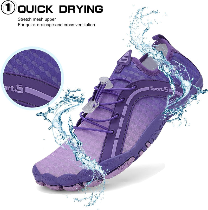 TcIFE Water Shoes for Men Women, Beach Shoes Summer Outdoor Footwear, Barefoot Socks, Quick Dry, for Beach, Swim, Pool, Surf, Boat, with Drain Holes