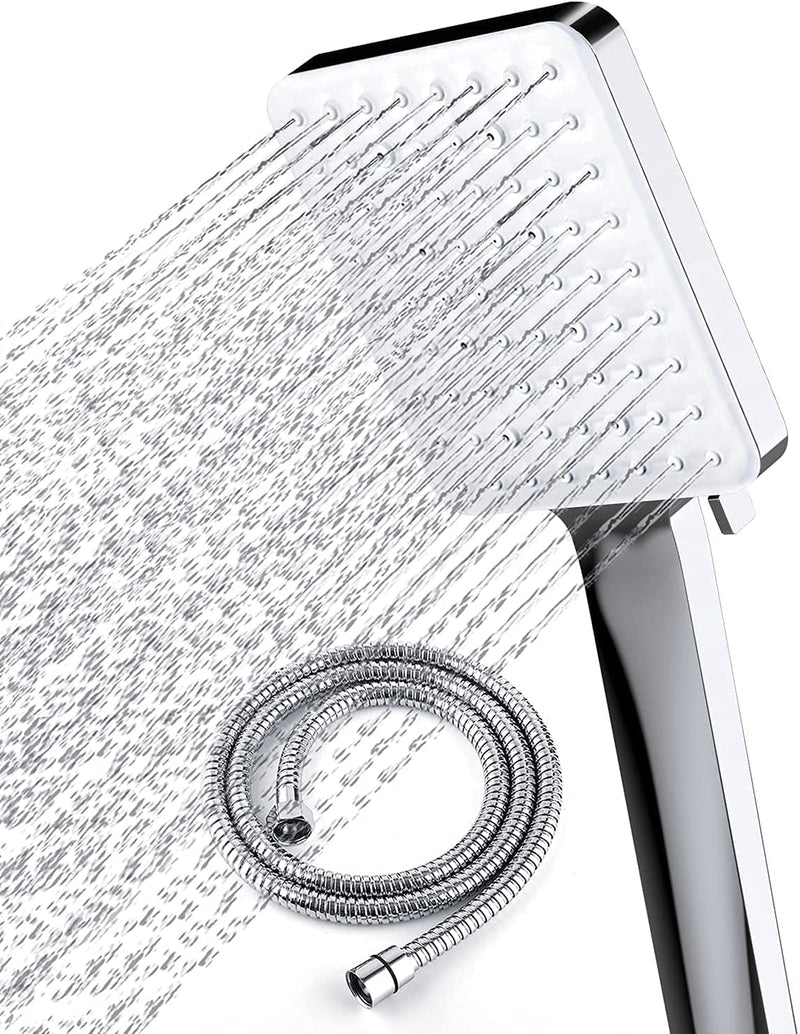 Newentor Shower Head with Hose Set with 6 Settings Spray Mode, Chrome - 1.5m