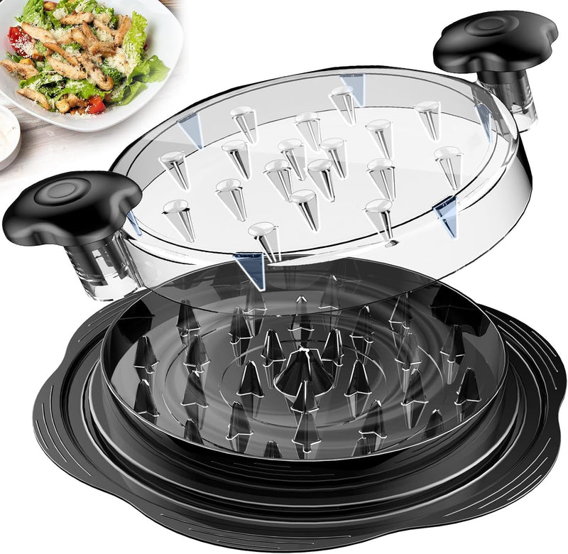 SURETIVIAN Large Chicken Grinder for Chicken Breast Grinder with Brush and Fork; Visible Meat Grinder Machine, Strong Anti-Slip Strip, Ergonomic Handle, BPA Free, Suitable for - Clear/White