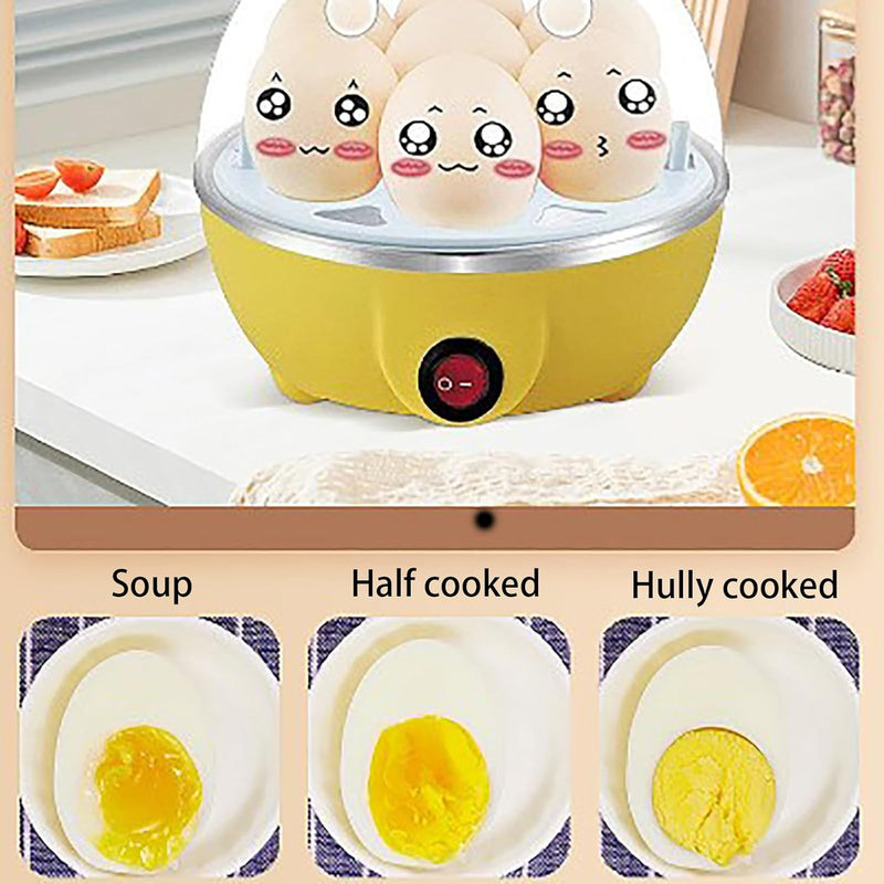 Multifunctional Egg Boiler, Household Egg Cooker, Steam Surround/fast Heating, Anti-dry heating prevention, Suitable for Steaming Eggs, Buns, Corn And Sweet Potatoes,three,Yellow