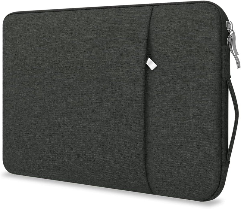 FALAHOM 15.6 Inch Laptop Sleeve Case with Handle for 15-15.6 Inch HP Lenovo MacBook Dell Computer Notebook Travelling Carrying Canvas Bag Protective Accessories with Zippered (Black)