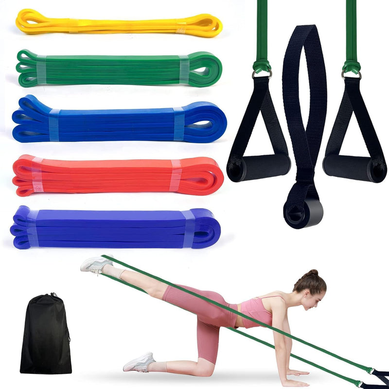 SKYTOUCH Resistance Bands Set of 5, for Strength Training, Stretching, Home Workouts, and CrossFit, Men and Women - Set of 8 - Resistance Bands