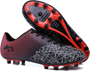 Football Boots Kids,FG/AG Soccer Athletics Training Shoes Men's Women's,Spikes Cleats Football Athletic Sneakers Boys Girls,Competition Trainers Fitness For Adult Youth,30-45 Size - Red