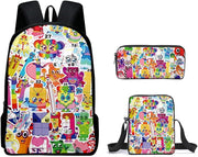 Children Backpack Daypack Schoolbag Teen Boys School Book bag with Lunch Box Pen Case 3 in 1 - color4