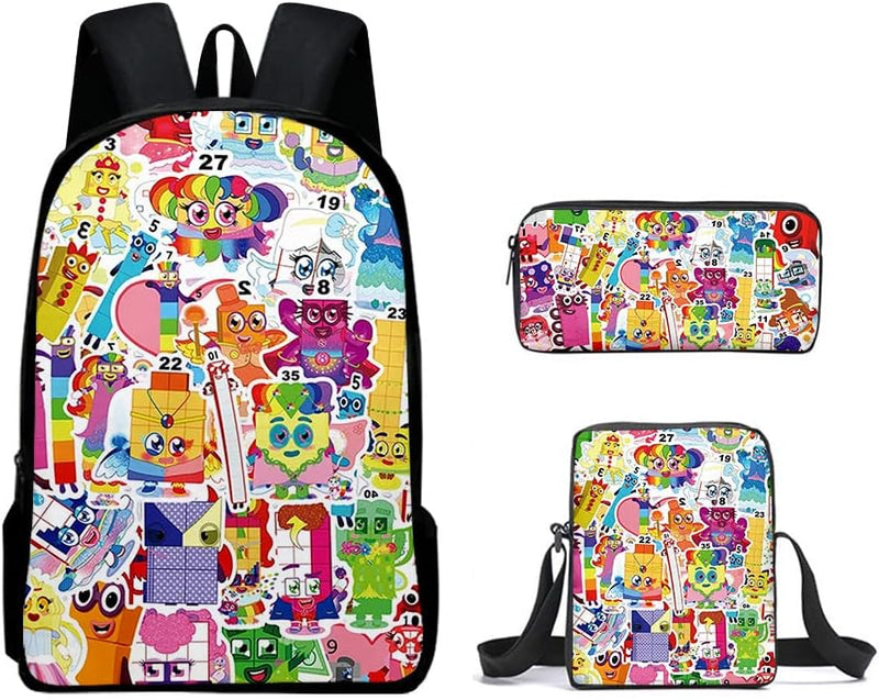 Children Backpack Daypack Schoolbag Teen Boys School Book bag with Lunch Box Pen Case 3 in 1 - color4