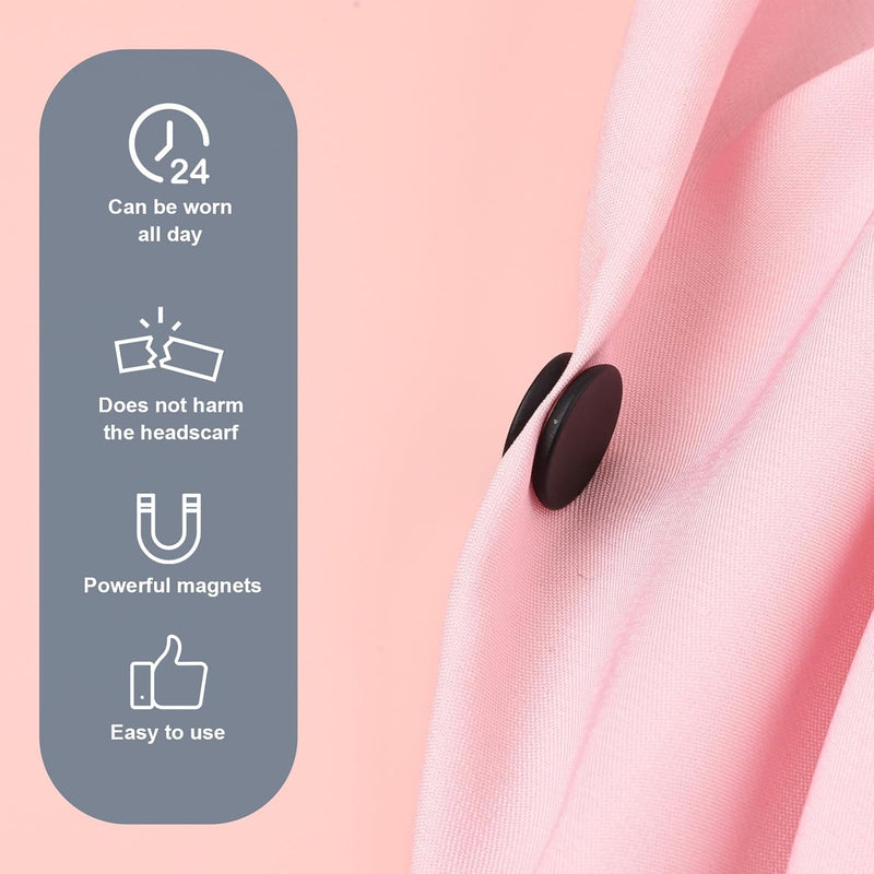 Pack of 8 Hijab Magnetic Pins, 1.4 cm, Versatile Hijab Magnetic Pins, Hijab Magnets, Without Hooks, Strong Magnetic Hijab Pins, Needle-less Brooch for Women, Clothing