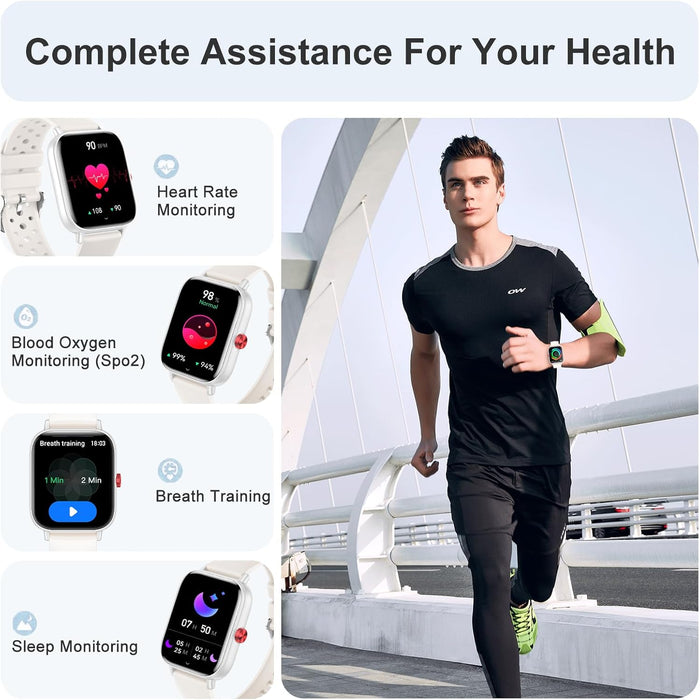 Smart Watch for Women(Answer/Make Call), 1.83" HD Touch Screen Fitness tracker with Heart Rate SpO2 Sleep Monitor,100+ Sport Modes, IP68 Waterproof Smartwatch compatible with iOS & Android, Pink