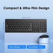 Oraimo Nano Wireless USB Keyboard and Mouse Set, 12 Function Keys 2.4GHz Wireless, 1000DPI, Spill-Resistant Design, PC/Mac, Black/Chartreuse