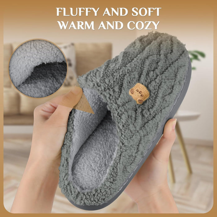 Anti-Skid Cozy Plush for Indoor Outdoor Slippers