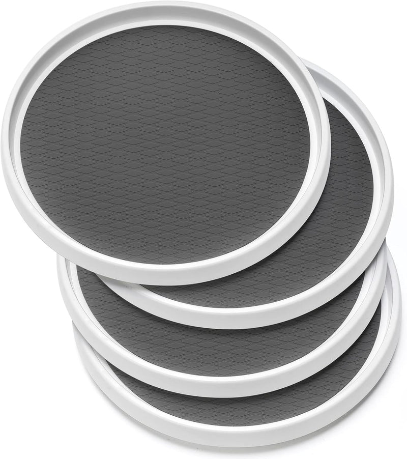 Set of 4, 10 Inch Non-Skid Lazy Susan Organizers - Turntable Rack for Cabinet, Pantry Organization and Storage, Kitchen, Fridge, Bathroom Makeup Vanity Countertop, Under Sink Organizing, Spice Rack - 4 Pack