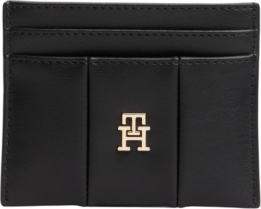 Women's TH ICON CC Holder Quilted AW0AW17745 Cardholder, Black (Black), One Size