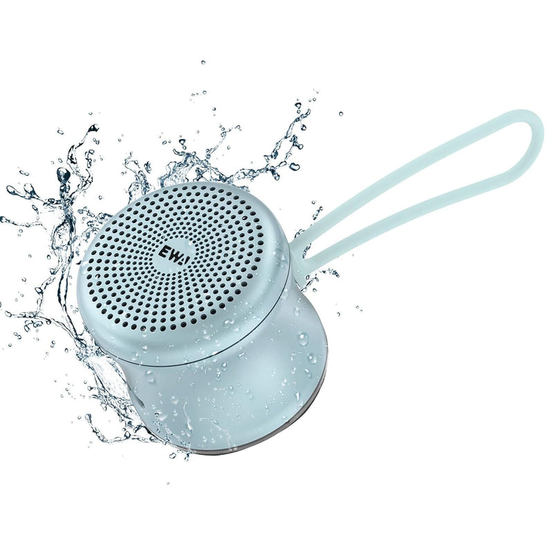 EWA A119 Mini Bluetooth Speaker with Lanyard, Small Speaker with Bass Radiator, IPX7 Waterproof, Tiny but Powerful, Super Cute Metal Wireless Portable Speaker for Home, Office, Travel, Outdoors (Blue)