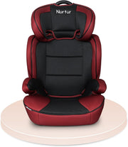 Nurtur Baby Car Seat with convertible Booster Seat - Up to 36kg - Black/grey - Maroon/Black