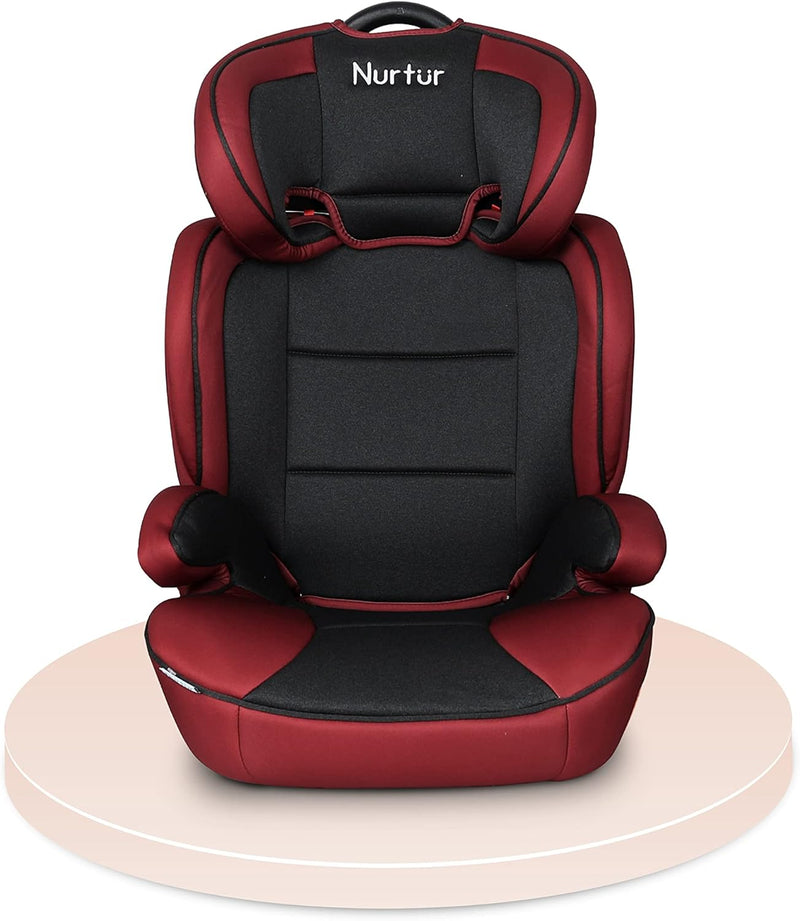 Nurtur Baby Car Seat with convertible Booster Seat - Up to 36kg - Black/grey - Maroon/Black