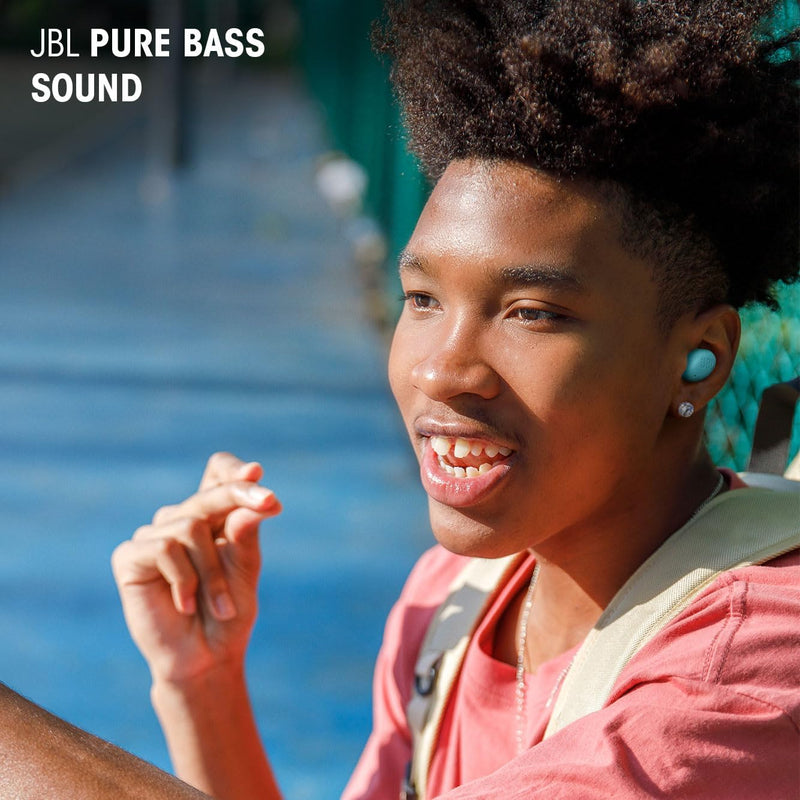 JBL Wave Buds True Wireless Earbuds, Deep Bass, Comfortable Fit, 32H Battery, Smart Ambient Technology, Hands-Free Call, Water and Dust Resistant - Mint, JBLWBUDSMIT