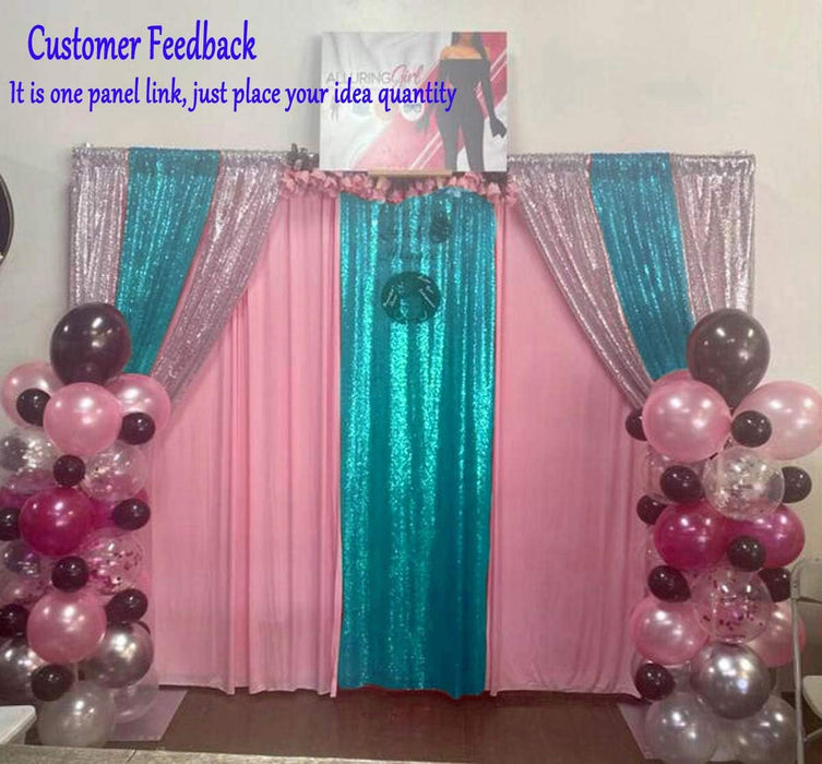 LQIAO 2 Panels Light Gold Sequin Backdrop Glitter Fabric for Wedding Birthday Parties Shimmer Wall-2x8ft