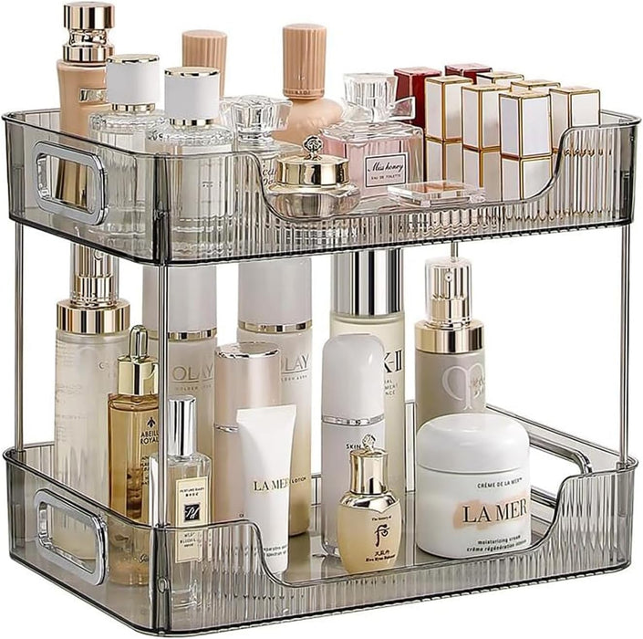 U-HOOME Bathroom Counter Organizer, Countertop Organizer and Storage,Bathroom Shelf Organizer,Cosmetics Skincare Shelf Organizer,Makeup Organizer Perfume for Dresser Vanity Tray, Spice Rack (Clean3)