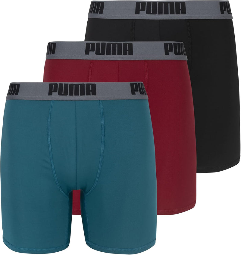 Men's 3 Pack Performance Boxer Brief - Red/Grey/Teal