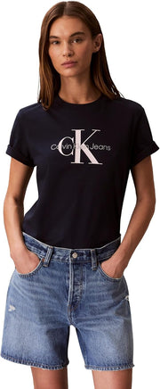 womens Monogram Logo Crewneck T-shirt Monogram Logo Crewneck T-shirt (pack of 1) - Dark Sapphire