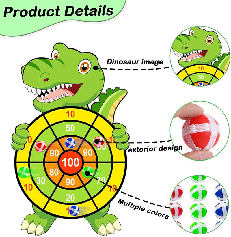 YREYBN Sticky Balls Dinosaur Dart Board Kids Toys 3-8 Year Old Boys Birthday Gifts