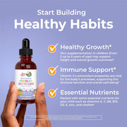 Multivitamin & Multimineral for Toddlers by USDA Sugar Free Multivitamin Liquid Drops for Kids Ages 1-3 Immune Support & Overall Wellness Vegan Non-GMO 2 Fl Oz