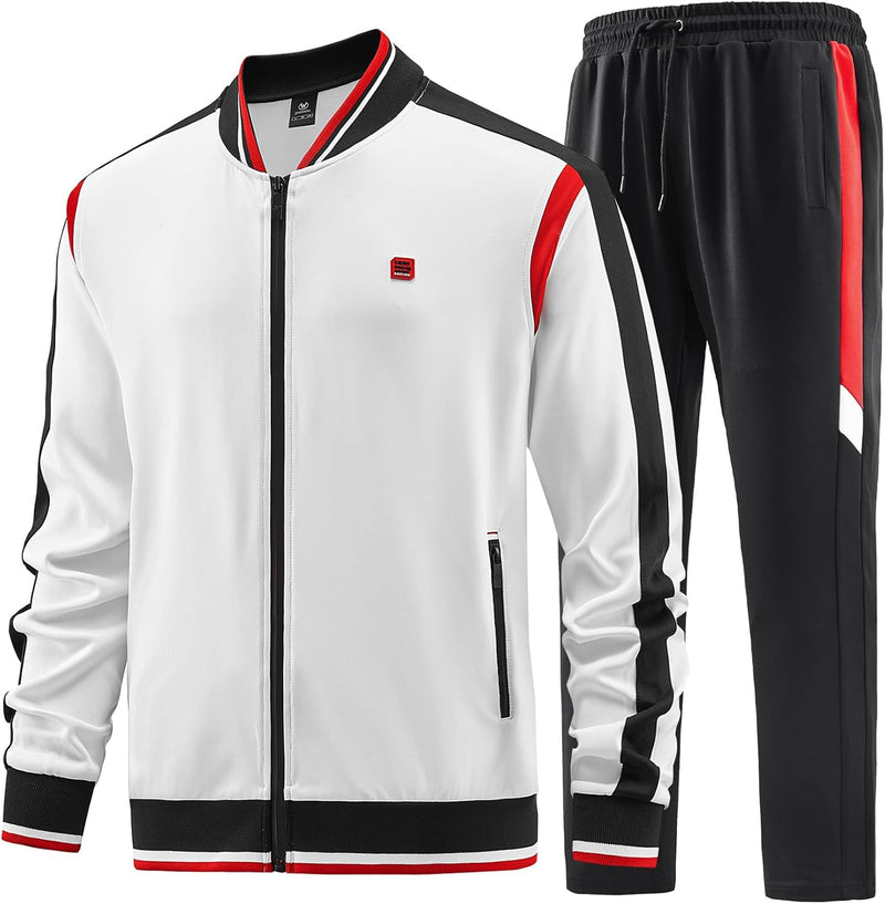 Men's Casual Tracksuits Long Sleeve Jogging Suits Sweatsuit Sets Track Jackets and Pants 2 Piece Outfit - Jw-140