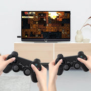 Integrated retro 4K game console with dual 2.4G wireless controllers, plug-and-play video game stick, built-in 3,500 games, 9 classic emulators, high-definition HDMI output for TV (64G, 10000+ games)